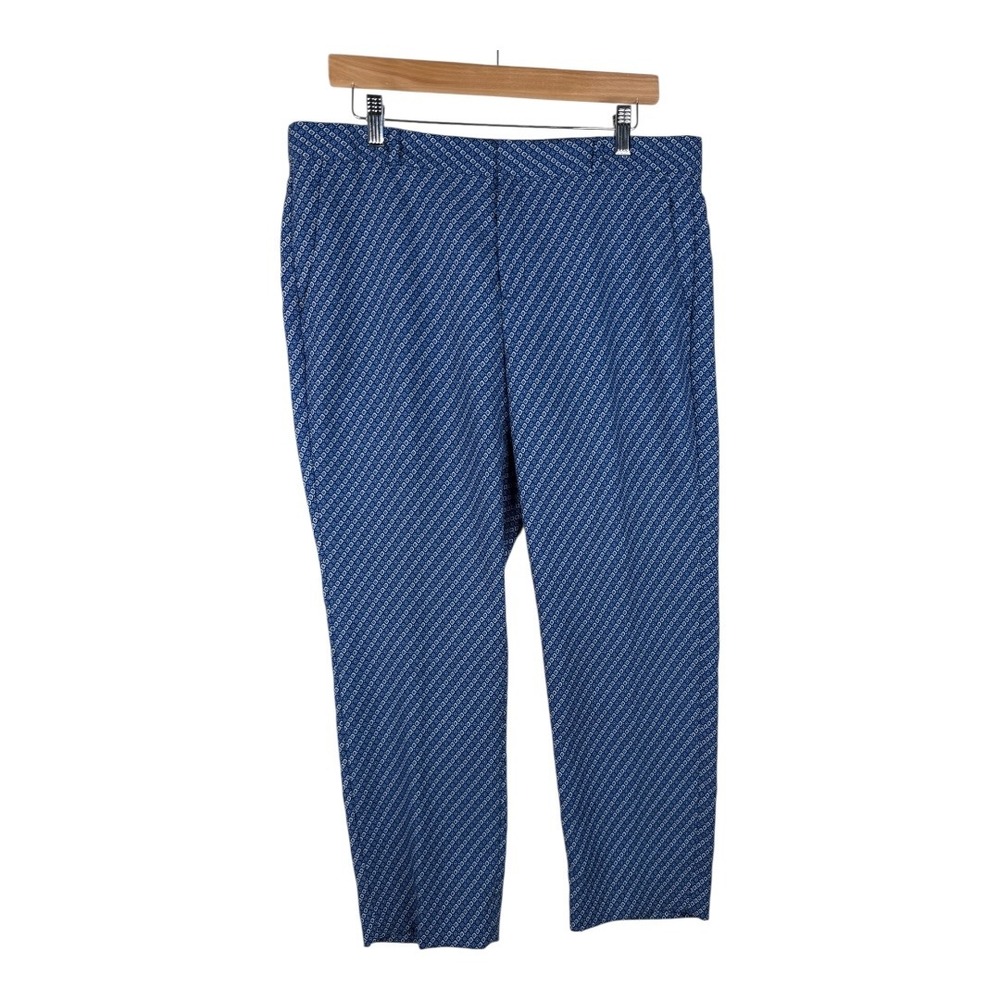 Banana Republic Avery‎ Women's Pants Blue Art Deco Ankle, Mid Rise Size 10